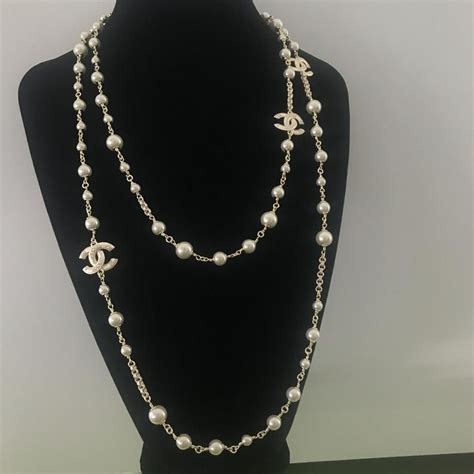 chanel white necklace|Chanel necklace online store.